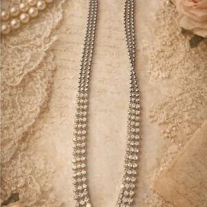 Vintage Three Strand Rhinestone Necklace/Choker